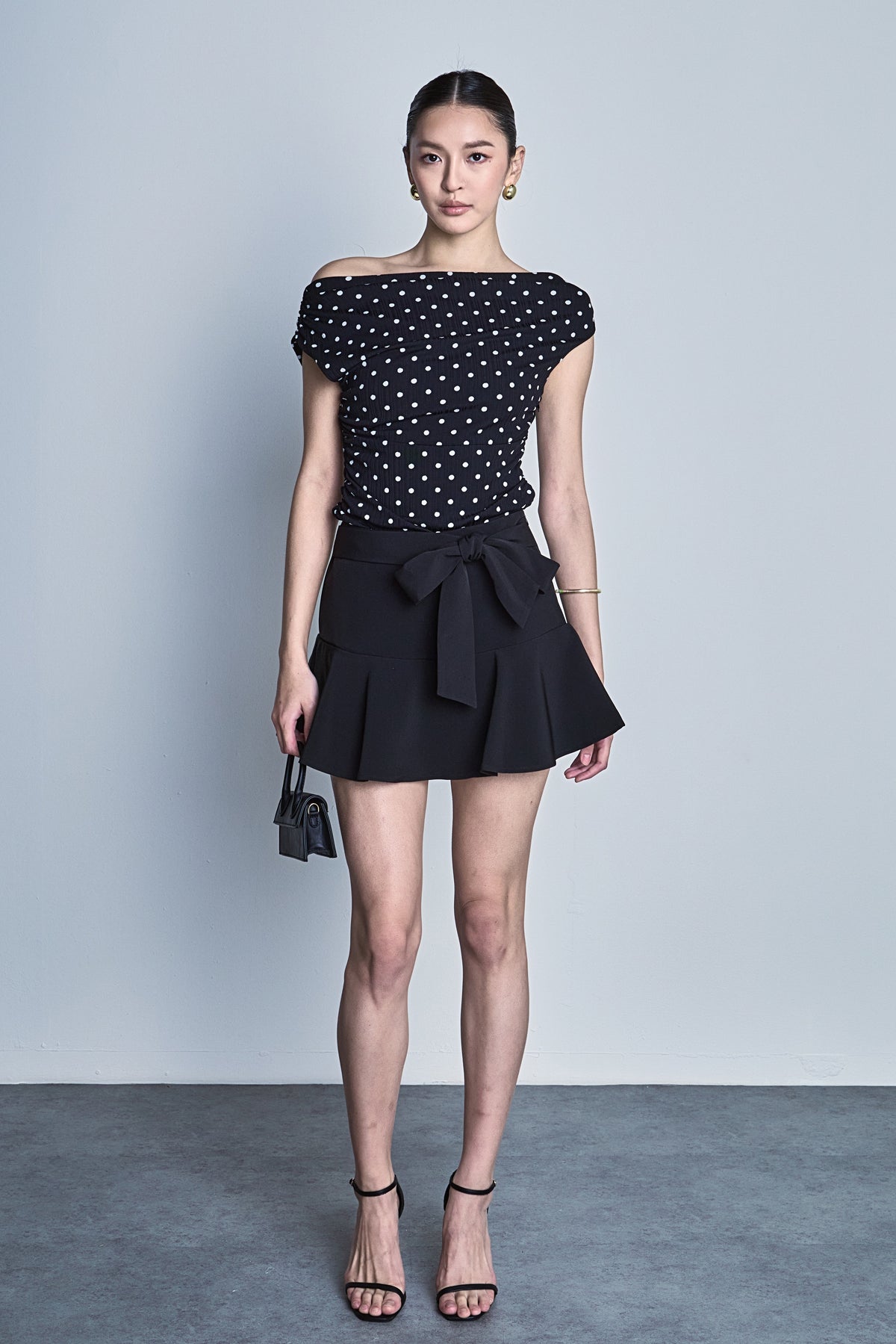 ENDLESS ROSE - Asymmetrical Polka Dot Top - TOPS available at Objectrare