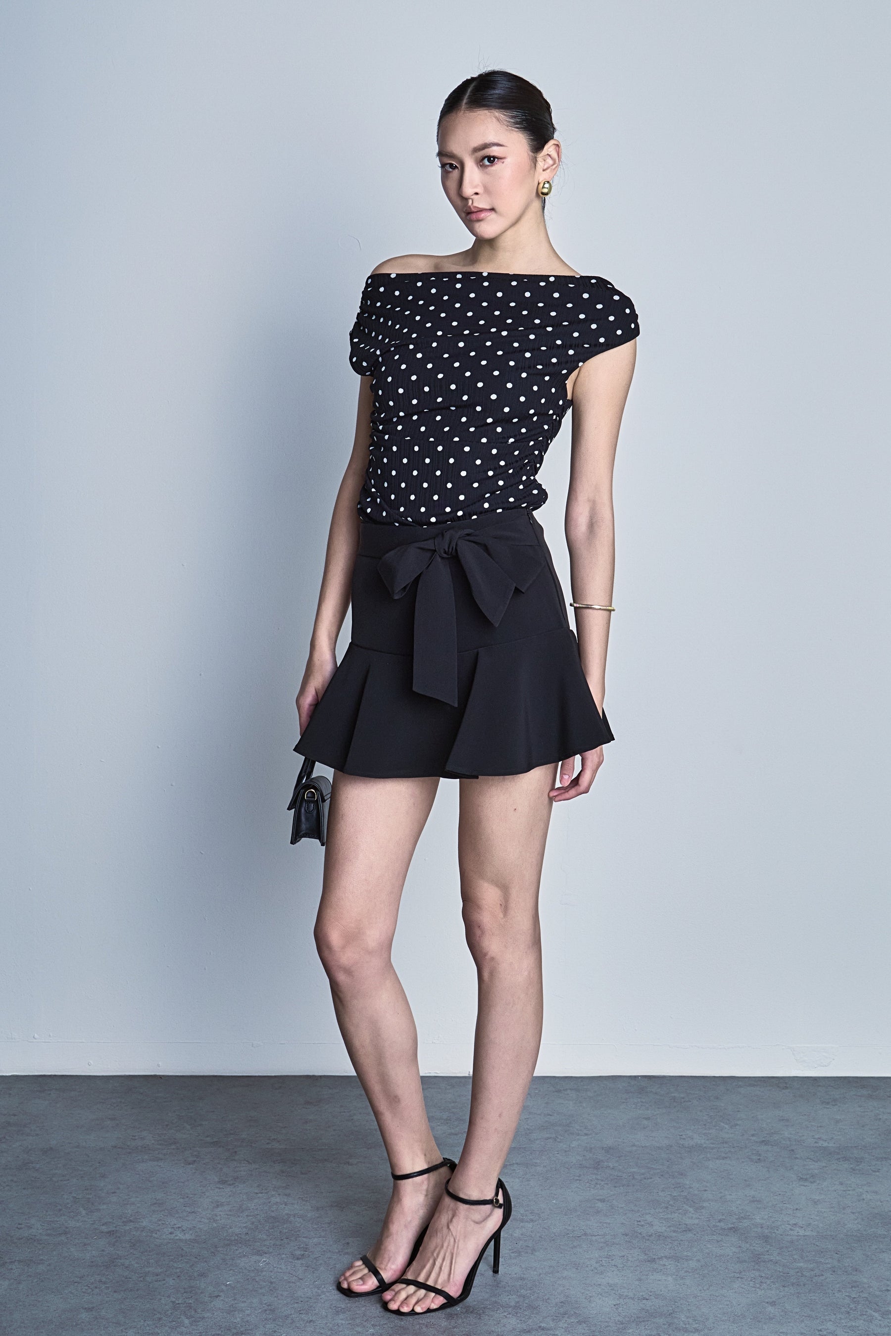 ENDLESS ROSE - Asymmetrical Polka Dot Top - TOPS available at Objectrare