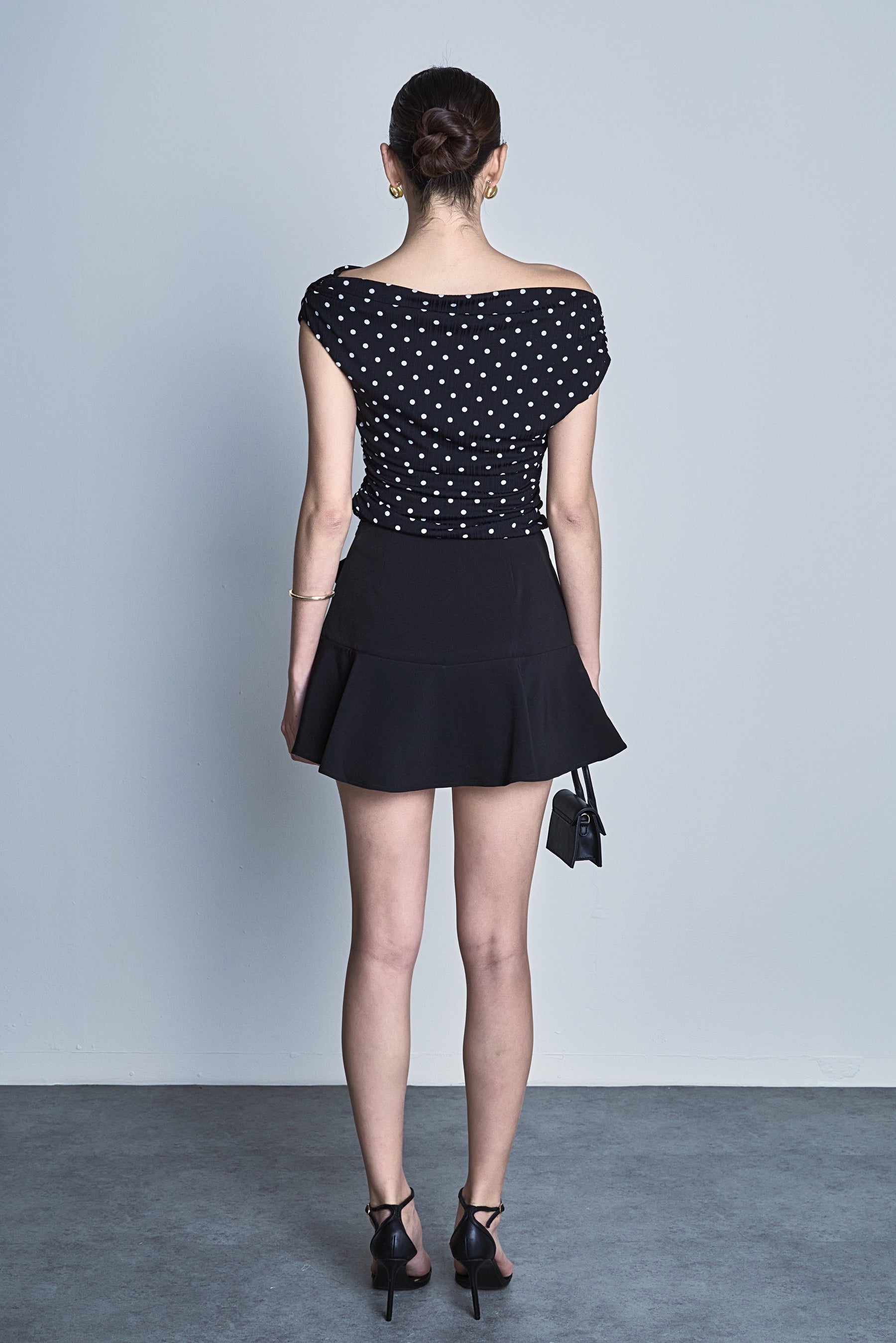 ENDLESS ROSE - Asymmetrical Polka Dot Top - TOPS available at Objectrare
