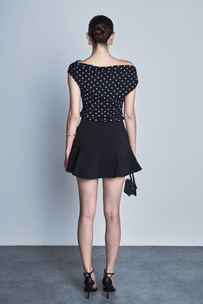 ENDLESS ROSE - Asymmetrical Polka Dot Top - TOPS available at Objectrare
