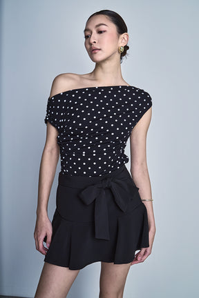 Asymmetrical Polka Dot Top