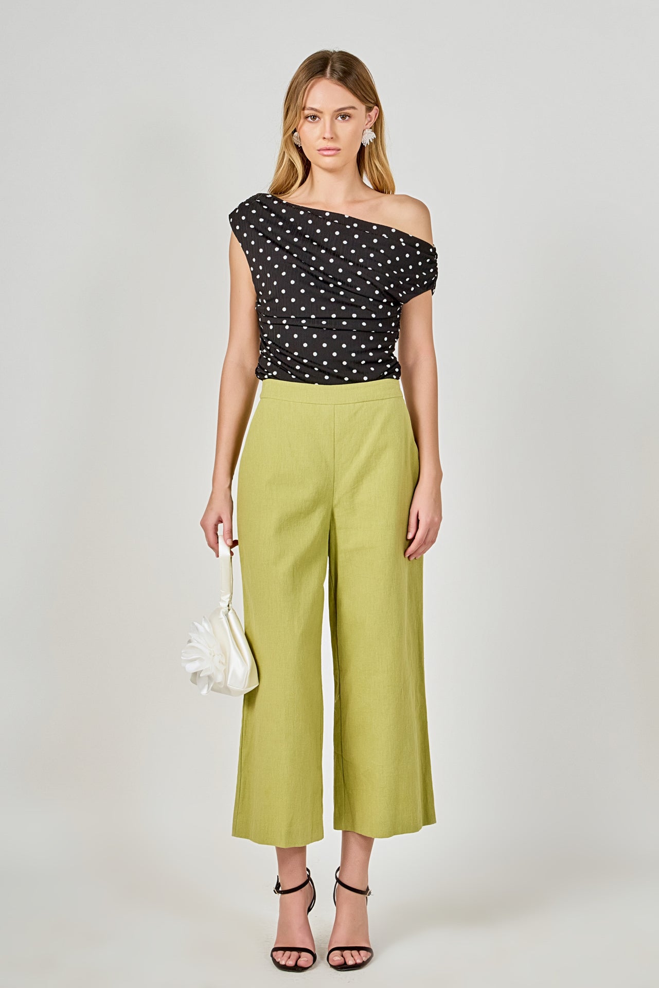 ENDLESS ROSE - Asymmetrical Polka Dot Top - TOPS available at Objectrare
