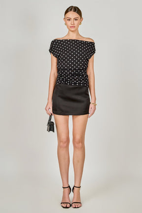 ENDLESS ROSE - Asymmetrical Polka Dot Top - TOPS available at Objectrare