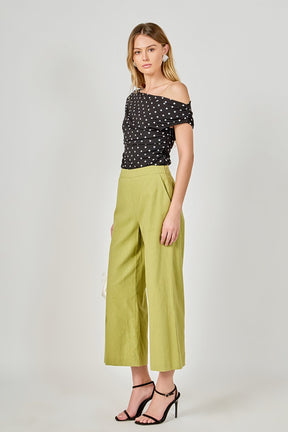 ENDLESS ROSE - Asymmetrical Polka Dot Top - TOPS available at Objectrare