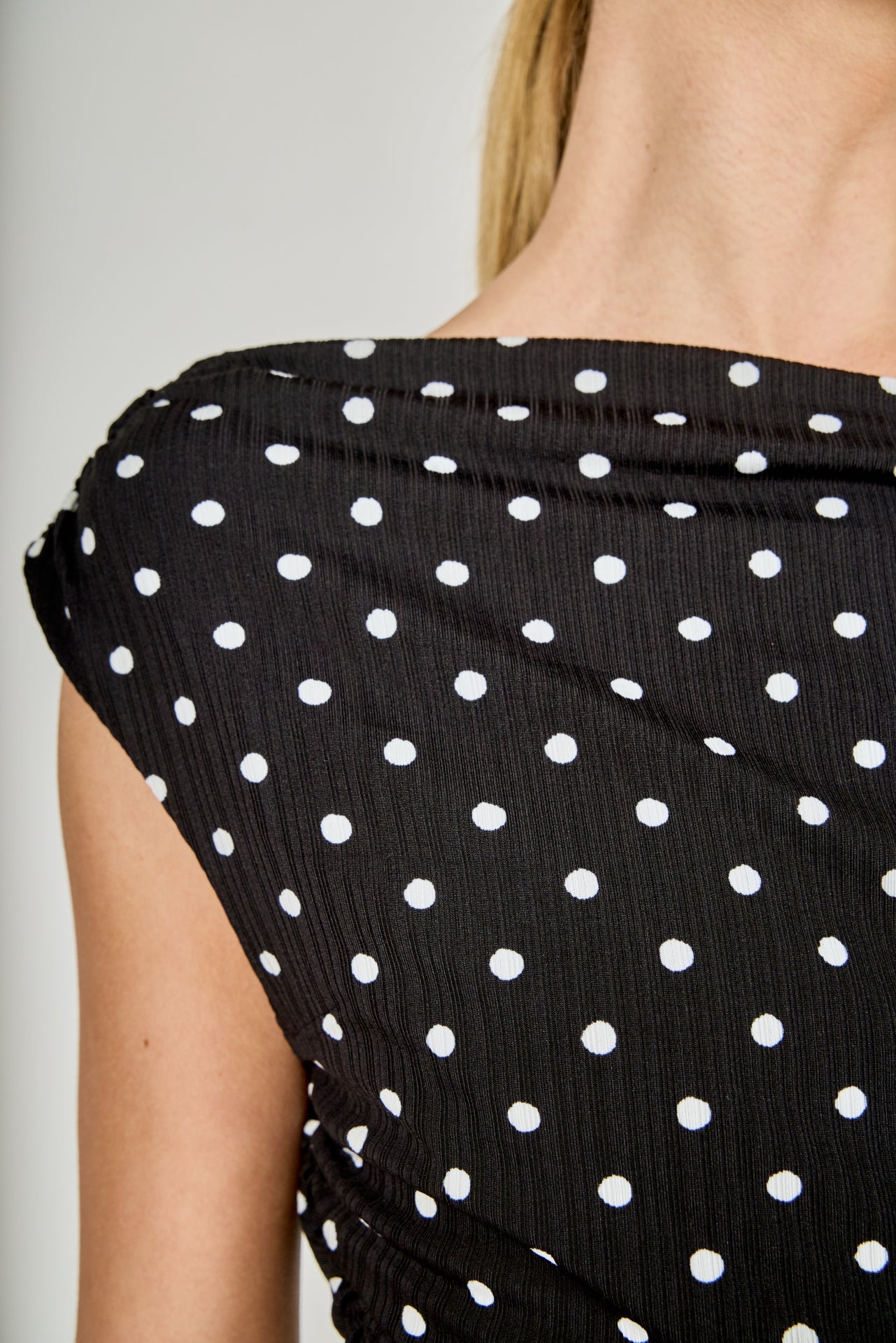 ENDLESS ROSE - Asymmetrical Polka Dot Top - TOPS available at Objectrare