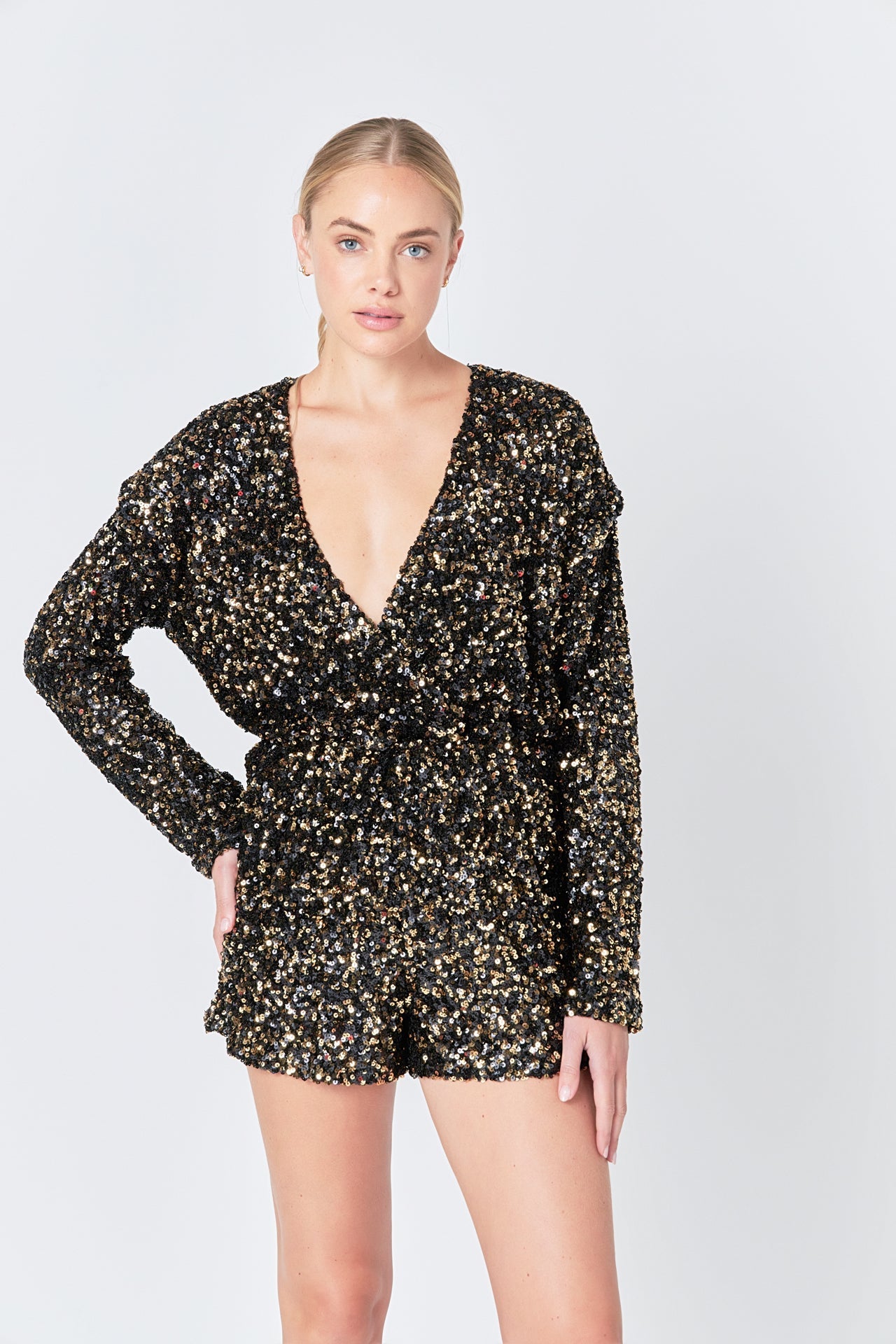 ENDLESS ROSE - Endless Rose - Dual Colored Sequin Romper - ROMPERS available at Objectrare