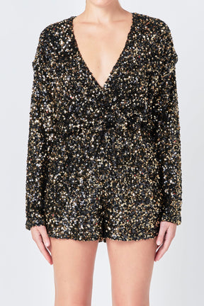 ENDLESS ROSE - Endless Rose - Dual Colored Sequin Romper - ROMPERS available at Objectrare