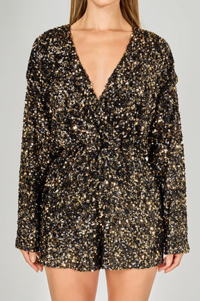 ENDLESS ROSE - Sequin Romper - ROMPERS available at Objectrare