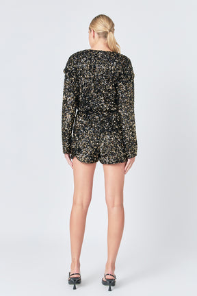 ENDLESS ROSE - Sequin Romper - ROMPERS available at Objectrare