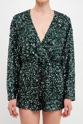 ENDLESS ROSE - Sequin Romper - ROMPERS available at Objectrare