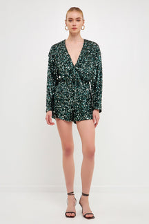 ENDLESS ROSE - Endless Rose - Dual Colored Sequin Romper - ROMPERS available at Objectrare