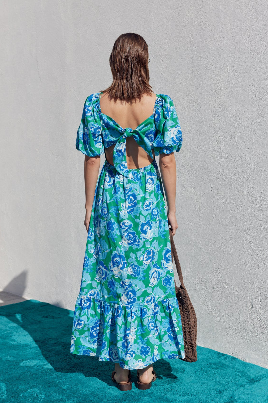 ENGLISH FACTORY - Floral Tie Back Puff Sleeve Maxi Dress - DRESSES available at Objectrare