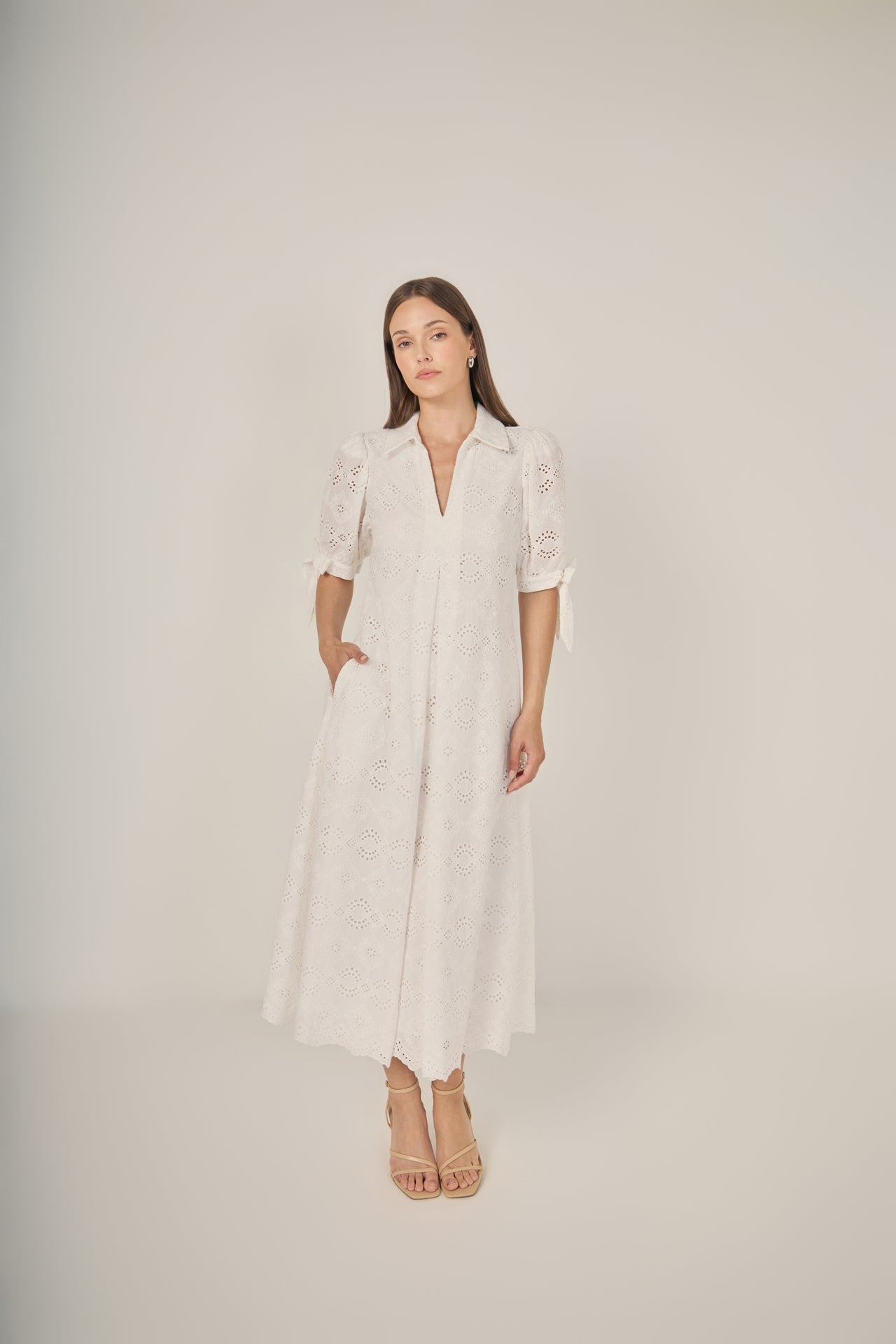 Embroidered Midi Dress