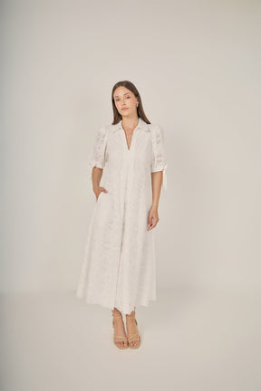 Embroidered Midi Dress