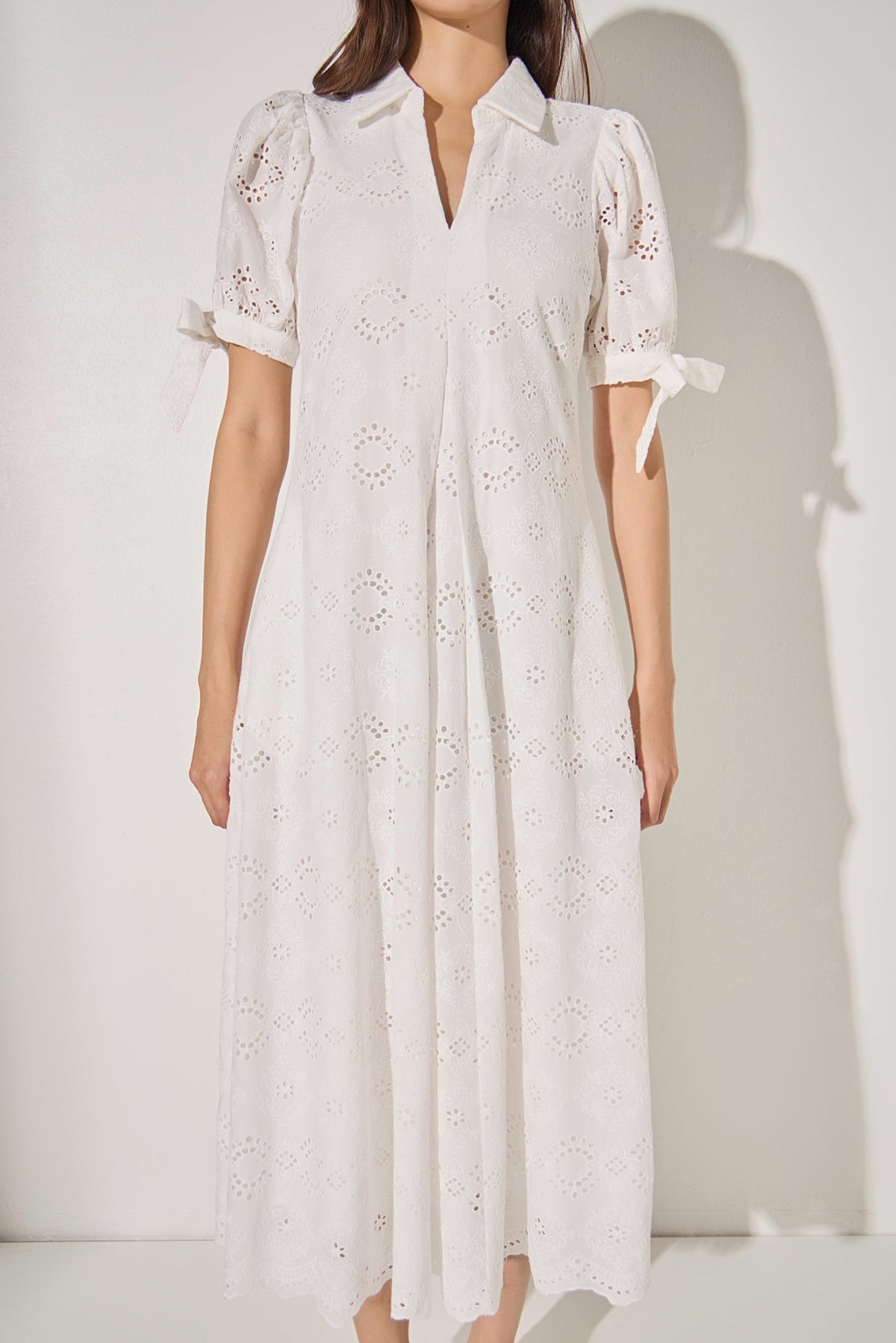 LA'VEN - Embroidered Midi Dress - DRESSES available at Objectrare