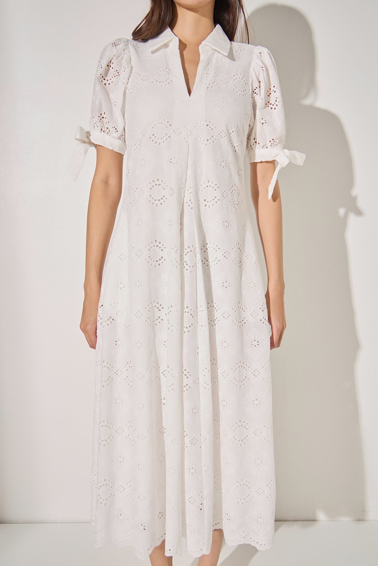 LA'VEN - Embroidered Midi Dress - DRESSES available at Objectrare