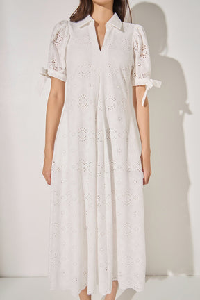 LA'VEN - Embroidered Midi Dress - DRESSES available at Objectrare