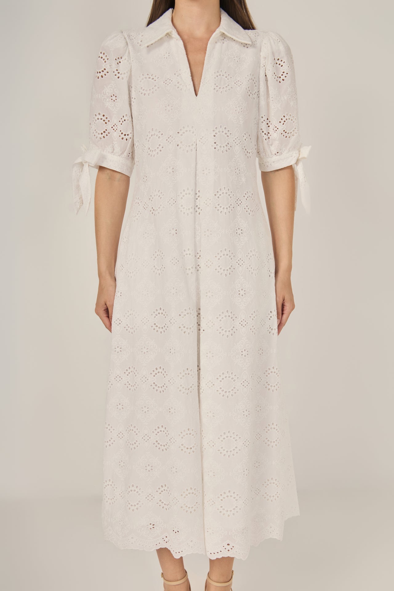 Embroidered Midi Dress