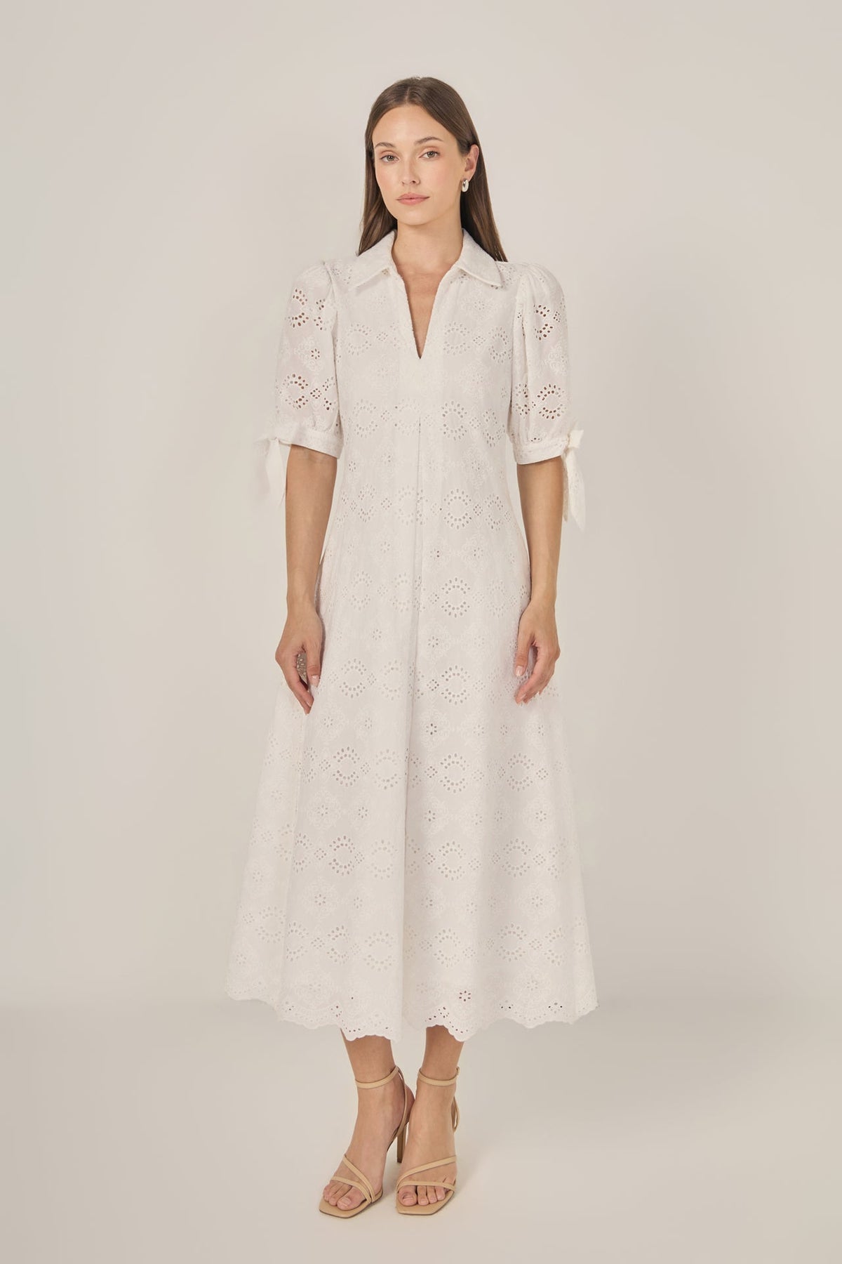 Embroidered Midi Dress
