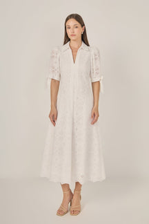 Embroidered Midi Dress