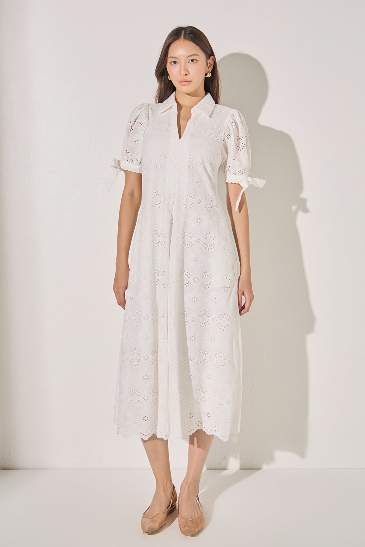 LA'VEN - Embroidered Midi Dress - DRESSES available at Objectrare
