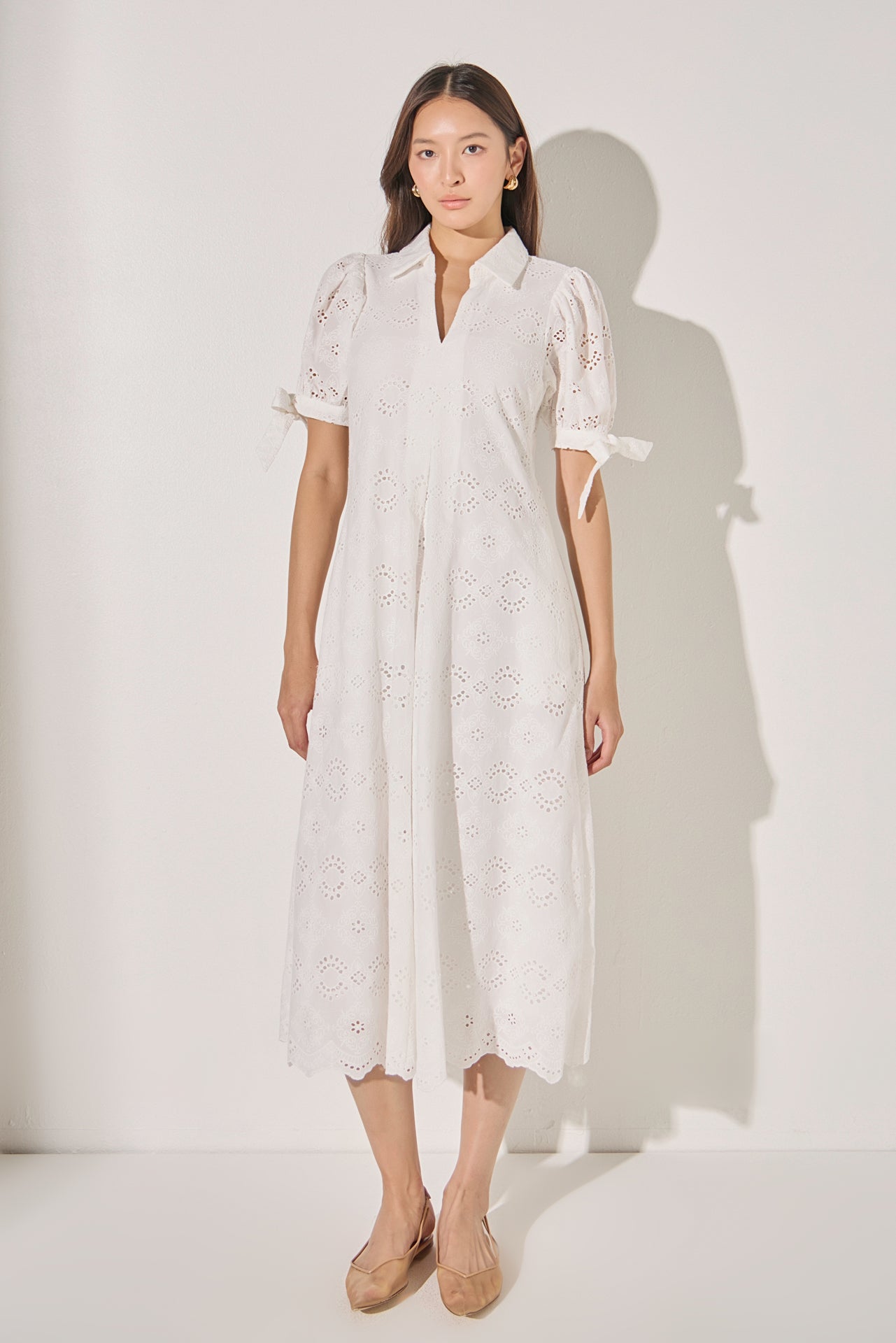 LA'VEN - Embroidered Midi Dress - DRESSES available at Objectrare
