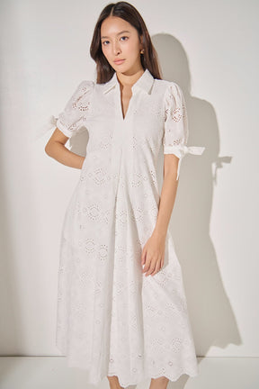 LA'VEN - Embroidered Midi Dress - DRESSES available at Objectrare
