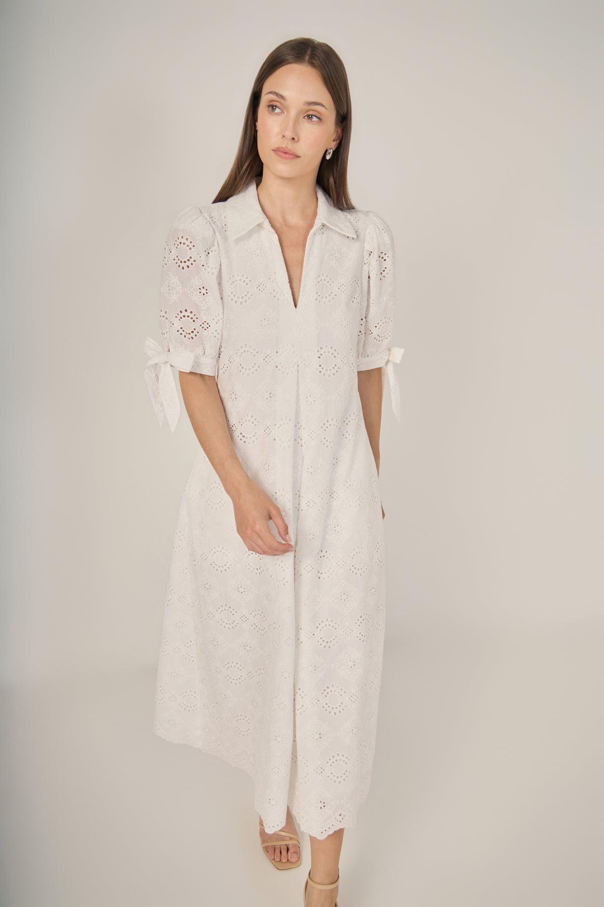 Embroidered Midi Dress