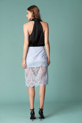 ENDLESS ROSE - Halter Neck Satin Top - TOPS available at Objectrare