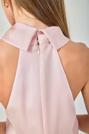 ENDLESS ROSE - Halter Neck Satin Top - TOPS available at Objectrare