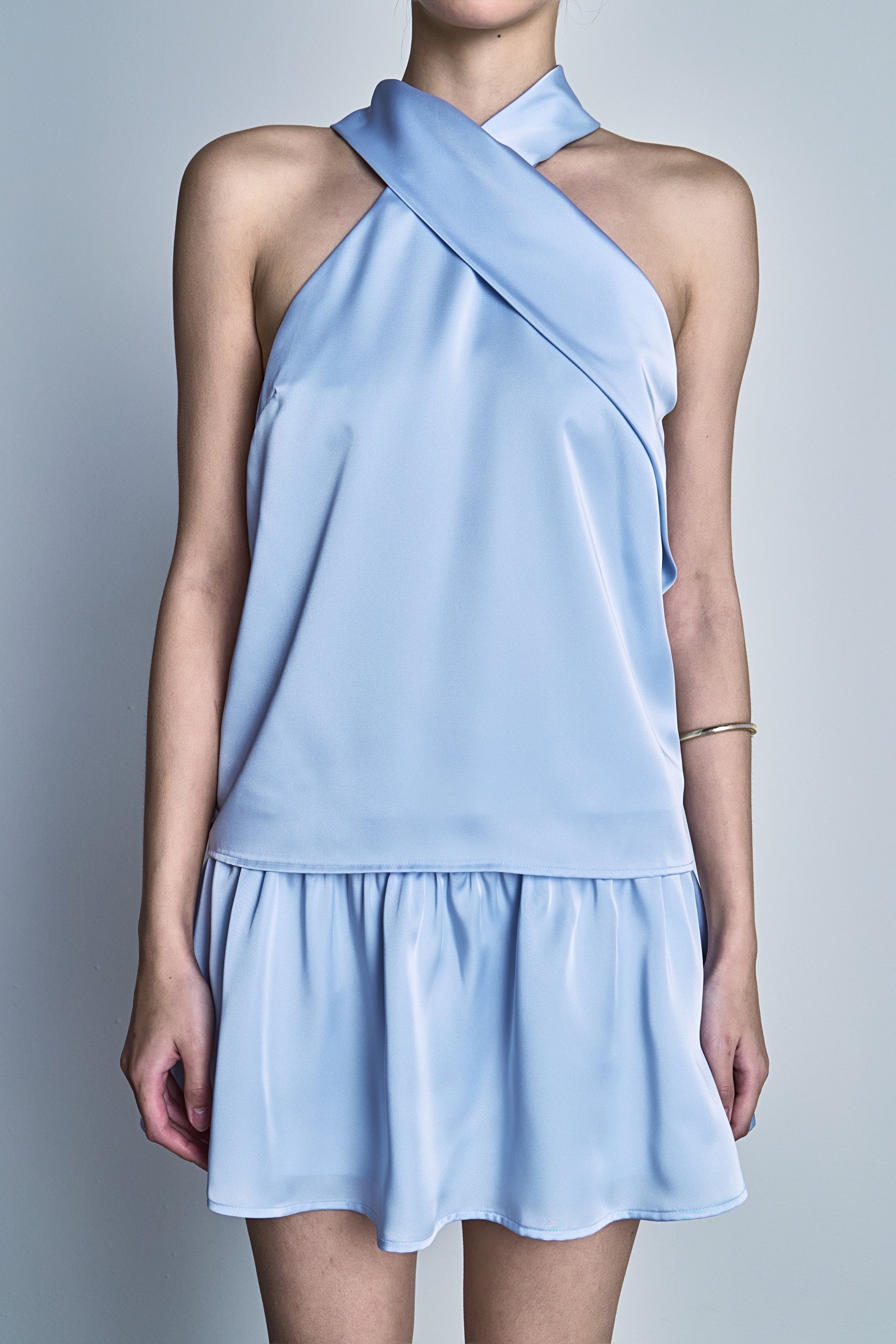 ENDLESS ROSE - Halter Neck Satin Top - TOPS available at Objectrare