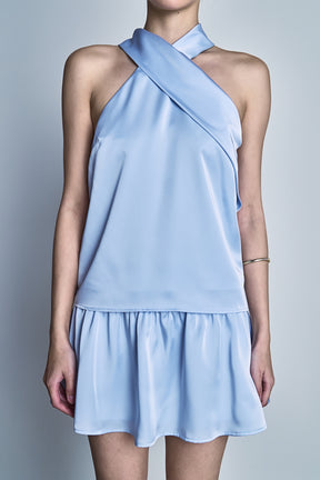 ENDLESS ROSE - Halter Neck Satin Top - TOPS available at Objectrare