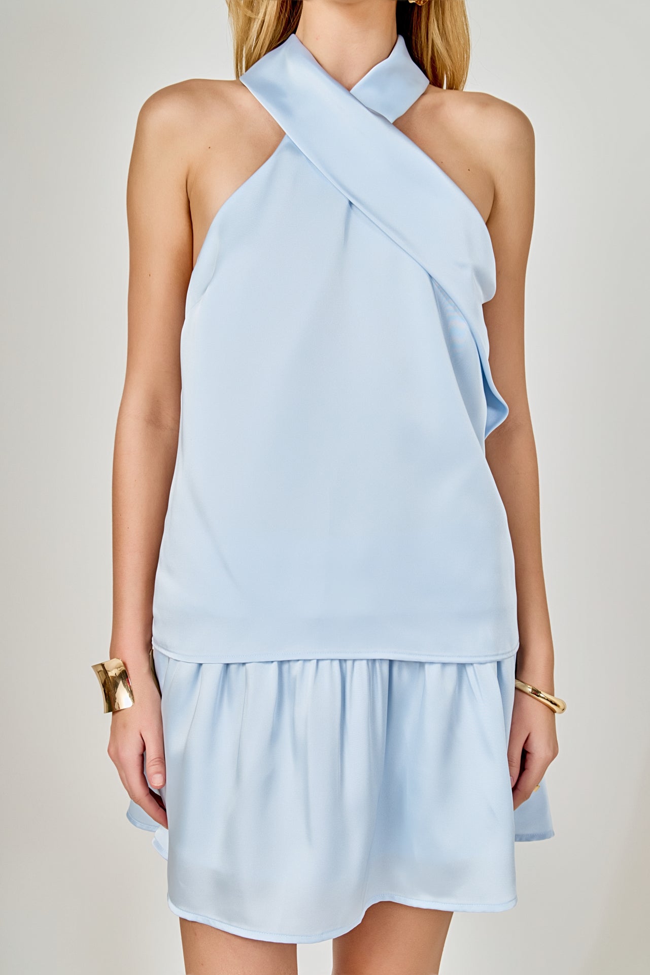 ENDLESS ROSE - Halter Neck Satin Top - TOPS available at Objectrare