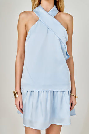 ENDLESS ROSE - Halter Neck Satin Top - TOPS available at Objectrare