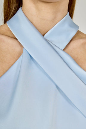 Halter Neck Satin Top