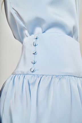 Low Rise Satin Mini Skirt