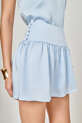 Low Rise Satin Mini Skirt