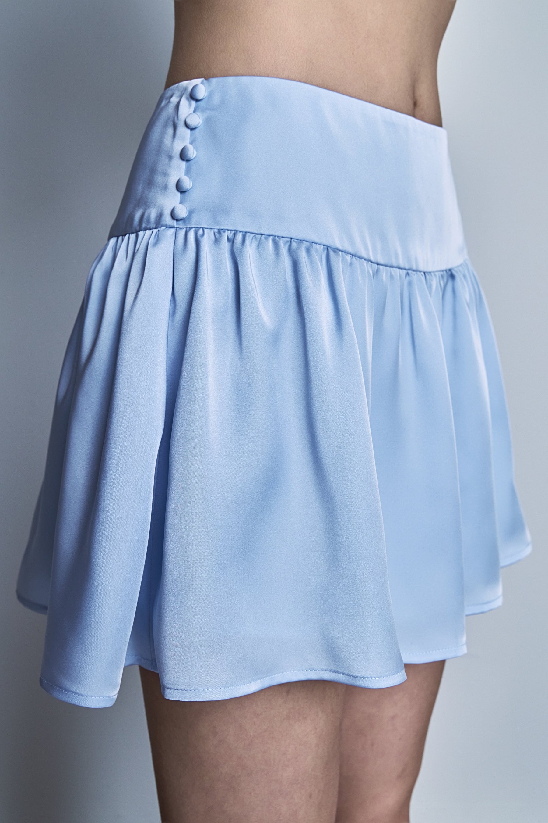 Low Rise Satin Mini Skirt