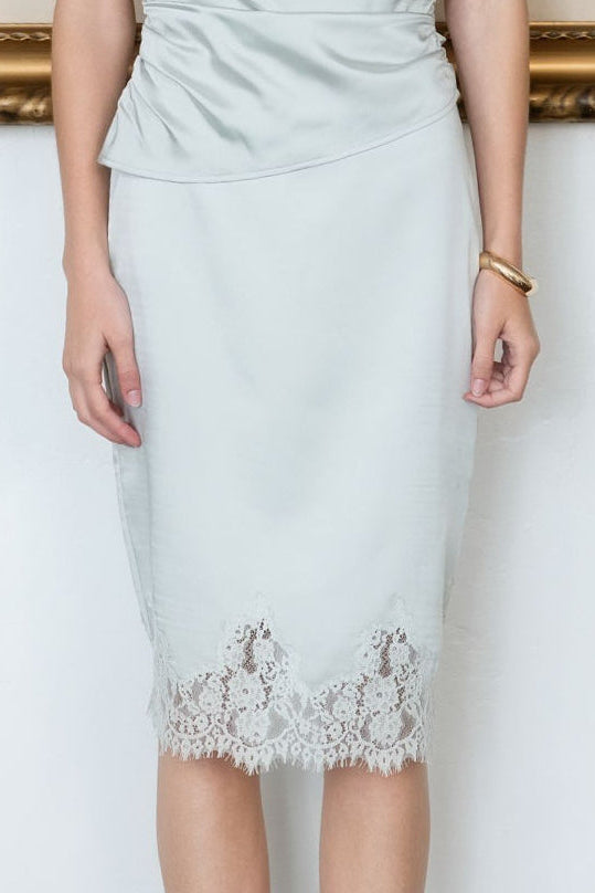 ENDLESS ROSE - Satin Midi Skirt - SKIRTS available at Objectrare