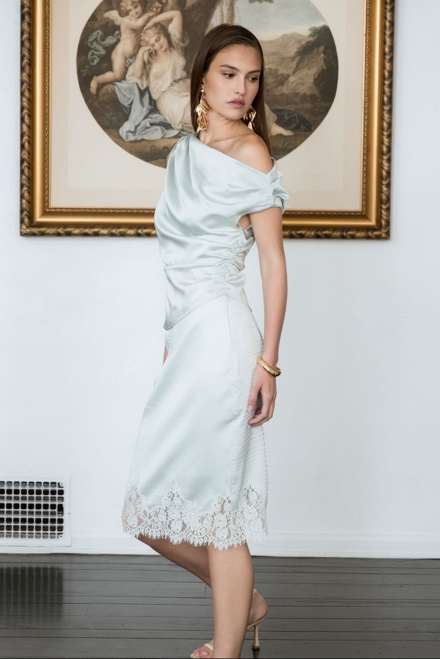 ENDLESS ROSE - Satin Midi Skirt - SKIRTS available at Objectrare