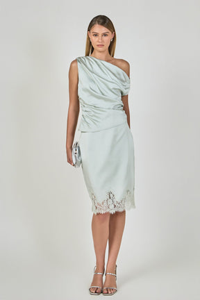 ENDLESS ROSE - Satin Midi Skirt - SKIRTS available at Objectrare