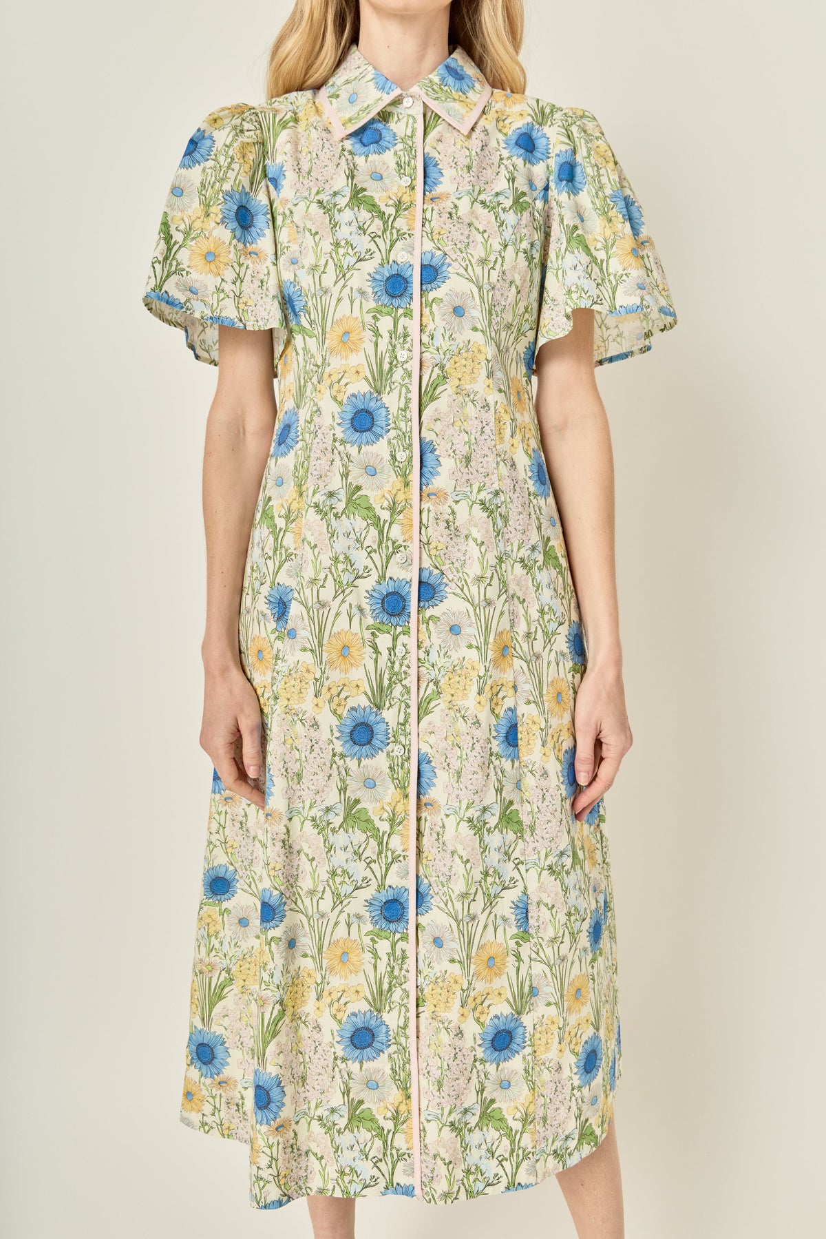 LA'VEN - Floral Print Binded Midi Dress - DRESSES available at Objectrare