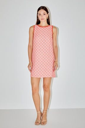 LA'VEN - Embroidered Mini Shift Dress - DRESSES available at Objectrare