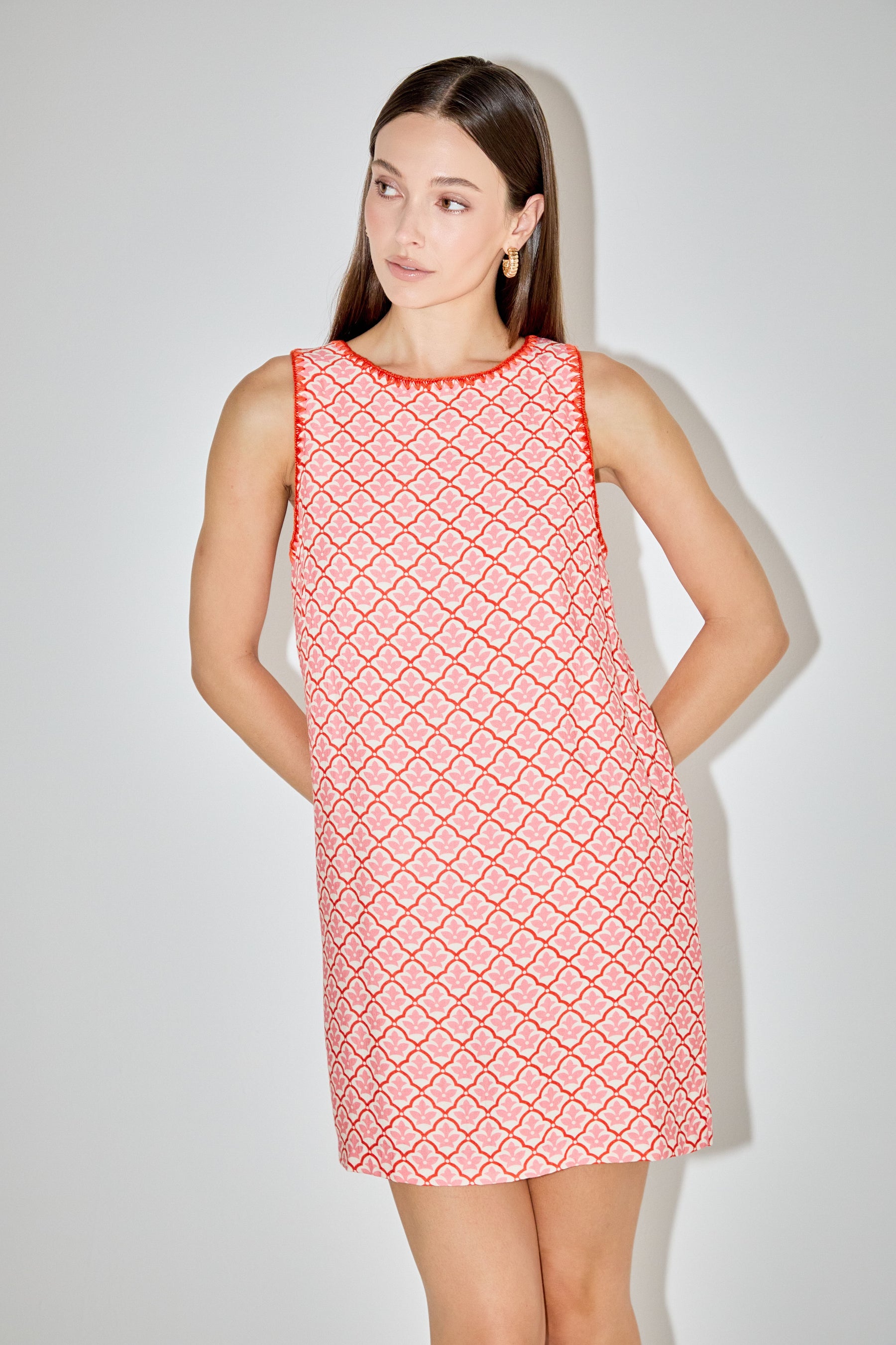 LA'VEN - Embroidered Mini Shift Dress - DRESSES available at Objectrare