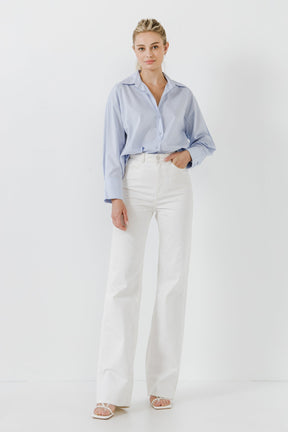 ENDLESS ROSE - Endless Rose - Drop Placket Collared Shirt - SHIRTS & BLOUSES available at Objectrare