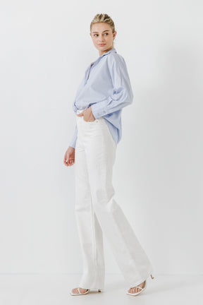 ENDLESS ROSE - Endless Rose - Drop Placket Collared Shirt - SHIRTS & BLOUSES available at Objectrare