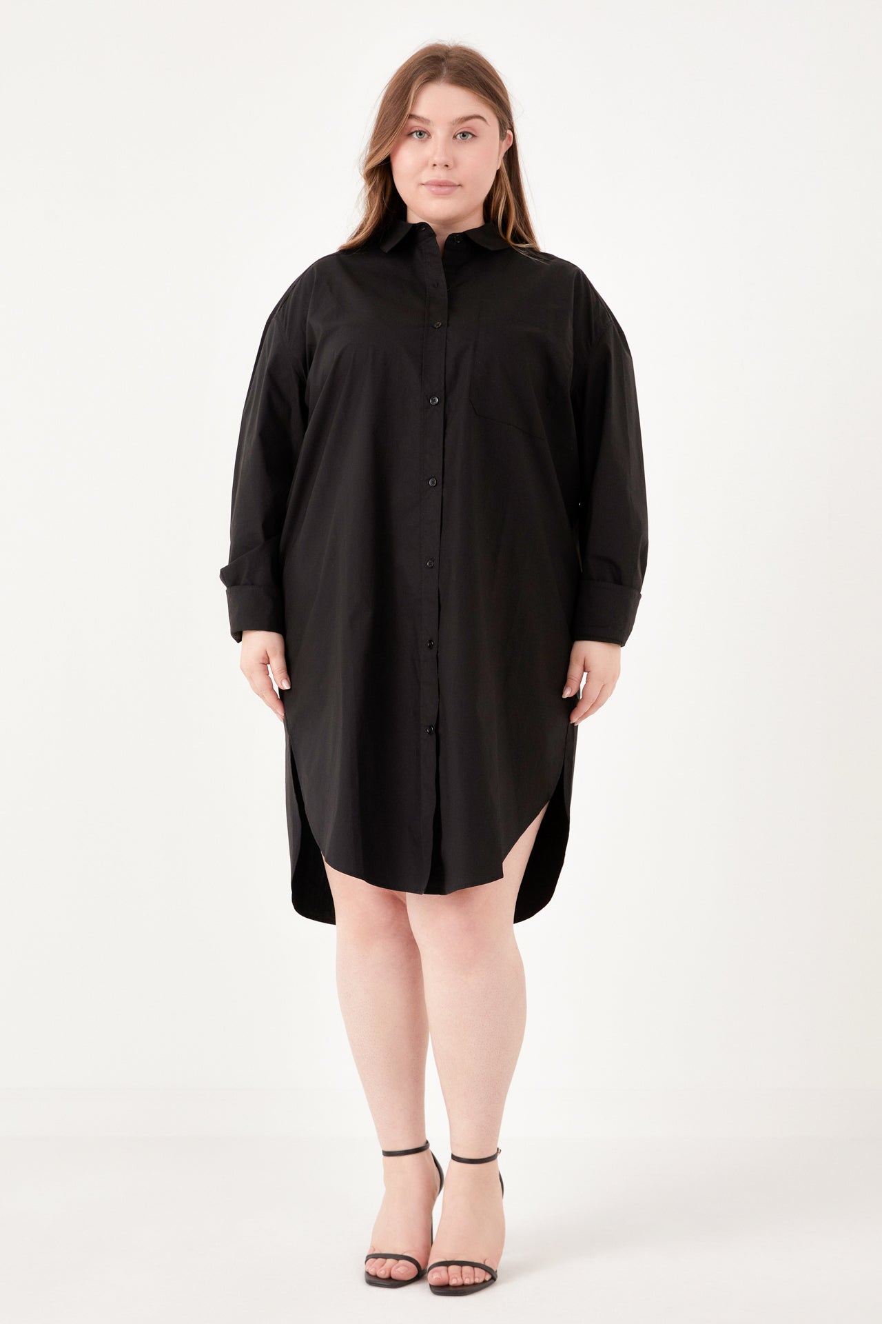 ENGLISH FACTORY - English Factory - Plus Size Classic Collared Dress Shirt - DRESSES available at Objectrare