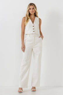 ENDLESS ROSE - Wide Leg Linen Pants - PANTS available at Objectrare