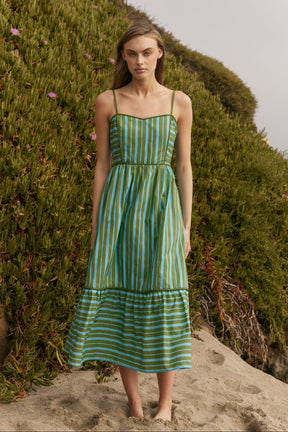 ENGLISH FACTORY - Stripe Poplin Midi Dress - DRESSES available at Objectrare