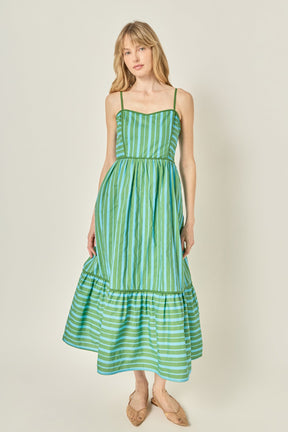 ENGLISH FACTORY - Stripe Poplin Midi Dress - DRESSES available at Objectrare